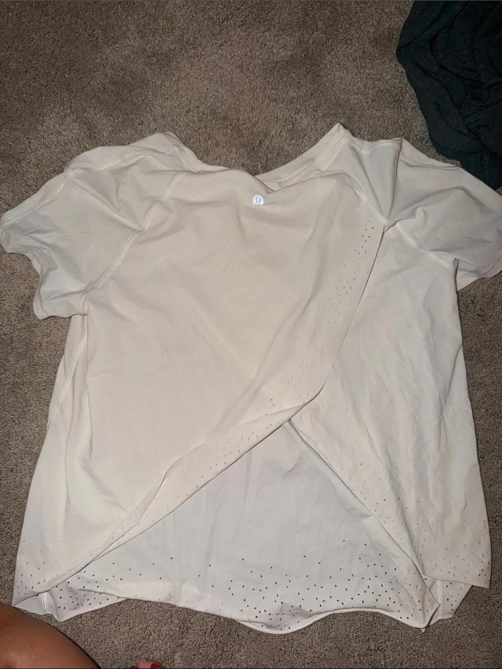 lululemon athletica Cream Short Sleeve Cross-Back Tee